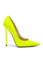 Jimmy Choo Neon Patent Leather Anouk  Heels In Yellow