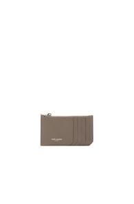 Saint Laurent Zipped Fragments Credit Card Case In Gray
