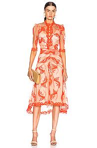 Alice Mccall Honeymoon Midi Dress In Floral,neutral,orange