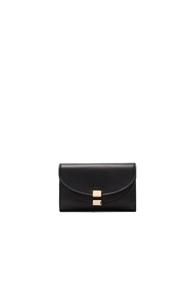 Chloe Leather Georgia Compact Wallet In Black