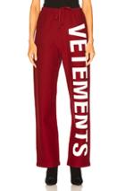 Vetements Logo Sweatpants In Red
