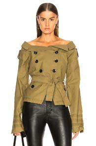 Marissa Webb Noah Washed Twill Jacket In Green