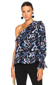 Tanya Taylor Orla Top In Black,blue,floral