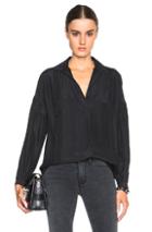 Frame Denim Lace Trim Top In Black