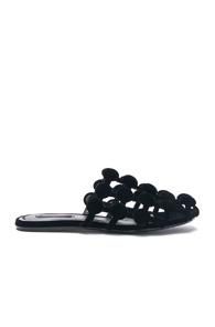 Alexander Wang Velvet Amelia Slides In Black