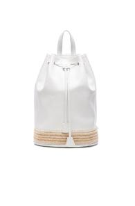 Maslin Large Leather Espadrille Backpack In White
