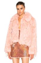 Ashish Faux Fur Dangle Jacket In Pink