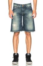 Off-white Cut Off Shorts In Blue