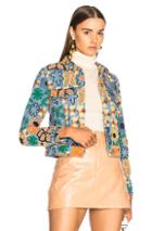 Acne Studios Chea Embroidered Jacket In Blue,floral