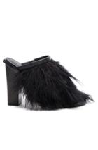 Tibi Bee Feather Mules In Black