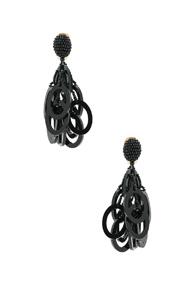 Oscar De La Renta Pvc Circle Link Earrings In Black