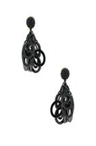 Oscar De La Renta Pvc Circle Link Earrings In Black