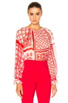 Fendi Foulard Top In Red,geometric Print