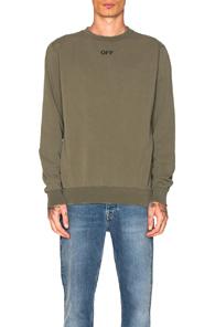 Off-white Washed Crewneck In Green