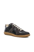 Maison Margiela Calfskin & Suede Replica Sneakers In Black