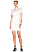 T By Alexander Wang Jacquard Short Sleeve Dress In White
