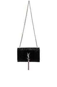 Saint Laurent Small Monogram Studded Bourse Bag In Black,metallics