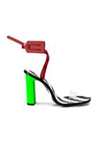 Off-white Zip Tie Capri Sandal In Green