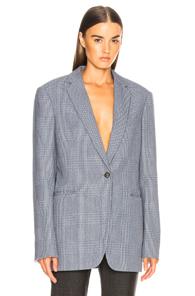 Calvin Klein 205w39nyc Plaid Single Button Blazer In Grey