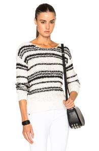 Veronica Beard Cahuilla Sweater In White,stripes