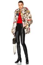Saint Laurent Leopard Fox Fur Coat In Animal Print,abstract,neutrals