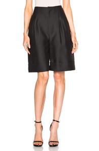 Adam Lippes Wide Leg Bermuda Shorts In Black