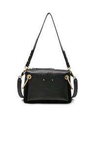 Chloe Small Roy Calfskin & Suede Shoulder Bag In Black