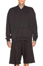 Fear Of God Everyday Henley Sweatshirt In Black