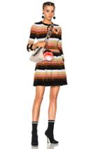 Fendi Striped Long Sleeve Sweater Dress In Metallics,stripes,pink,black