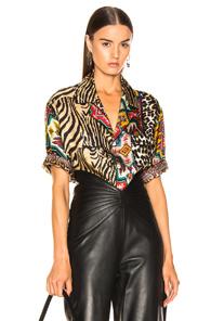 Pierre-louis Mascia Aloe Ultrawash Shirt In Abstract,animal Print,brown,red