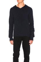 Maison Margiela Cardigan Stitch Hoodie In Blue