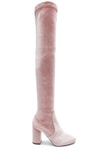 Aquazzura Velvet So Me Boots In Pink
