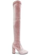 Aquazzura Velvet So Me Boots In Pink