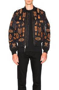 Marcelo Burlon Alpha Ma-1 Jacket In Black,orange