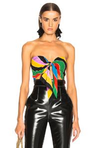 Philosophy Di Lorenzo Serafini Tie Front Bra In Green,red,stripes