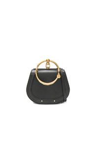 Chloe Small Nile Leather & Suede Bracelet Bag In Black