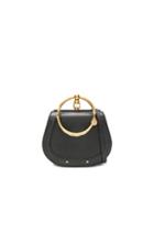 Chloe Small Nile Leather & Suede Bracelet Bag In Black