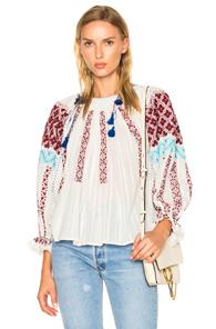 Ulla Johnson Mila Blouse In Abstract,white