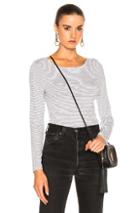 Frame Denim Boatneck Long Sleeve In Stripes,white