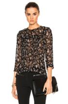 Veronica Beard Thompson Ruffle Top In Black,floral