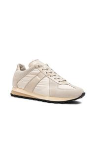 Maison Margiela Calfskin & Suede Retro Runner Sneakers In Neutrals,white