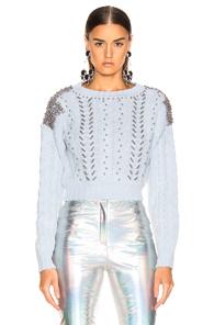 Patbo Studded Cropped Sweater In Blue