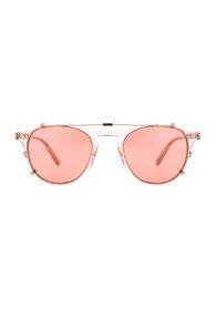 Garrett Leight Hampton With Clip Attachment In Metallics