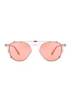 Garrett Leight Hampton With Clip Attachment In Metallics