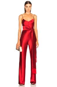 Galvan Cuzco Jumpsuit In Red