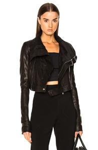 Rick Owens Biker Cropped Jacket In Black