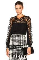 Oscar De La Renta Lace Blouse In Black