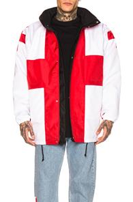 Vetements Flag Jacket In Black,red,white