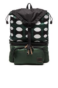 Marni Convertible Printed Nylon Backpack In Green,abstract