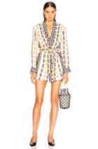 Dodo Bar Or Bianca Kimono In Abstract,black,yellow,white